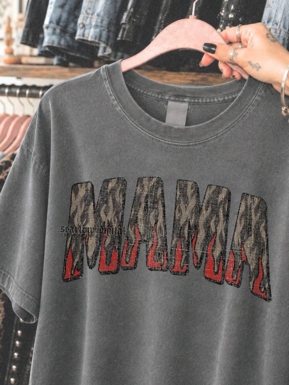 Comfort Colors Pepper Gray Graphic Flame Tshirt